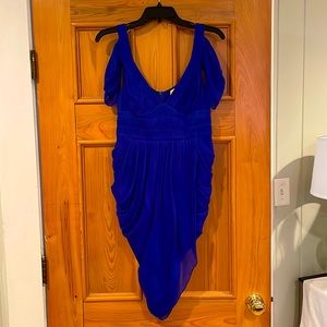 Blue silk mini dress